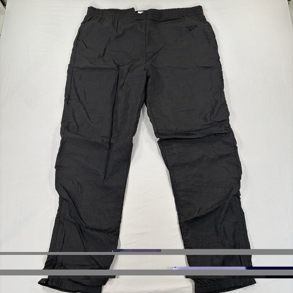 Vintage Reebok Track Nylon Sweatpants 90s Black Large